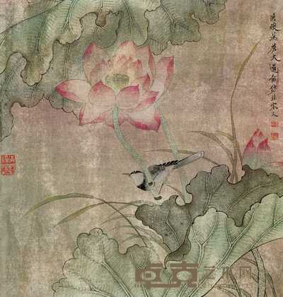 陈洪绶 花鸟 立轴 64×60cm